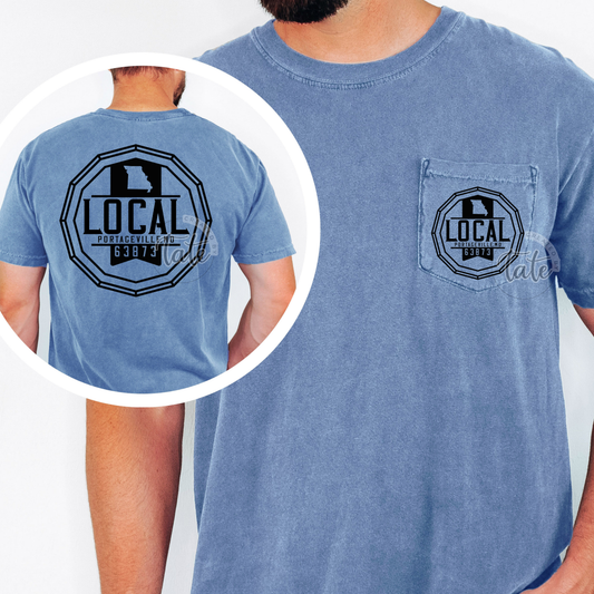 LOCAL 63873 POCKET TEE - FRONT + BACK