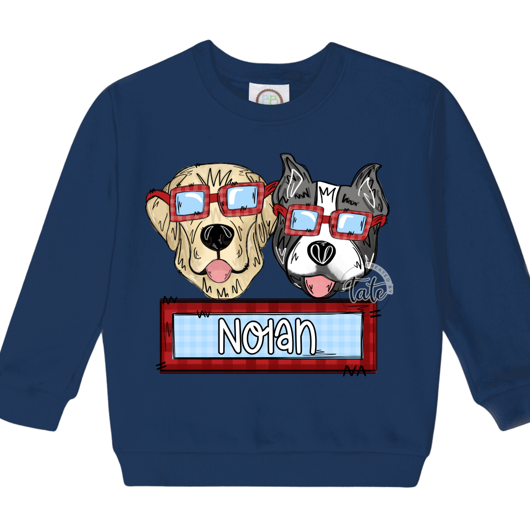 BOY PUPPY LOVE SWEATSHIRT - LAB + PIT BULL