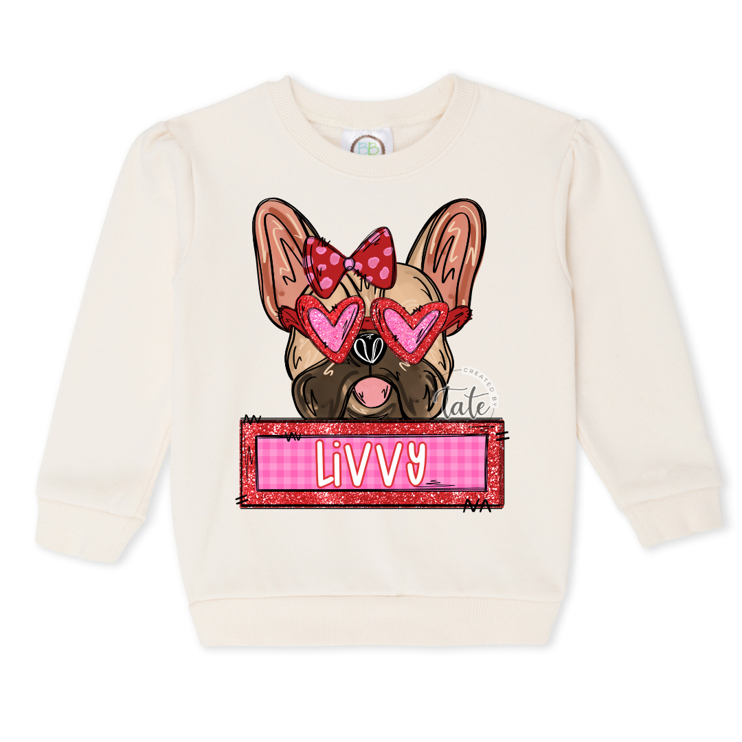 GIRL PUPPY LOVE SWEATSHIRT - FRENCHIE