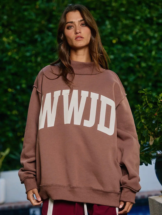PREORDER | AMEN + WWJD REVERSIBLE SWEATSHIRT - BROWN