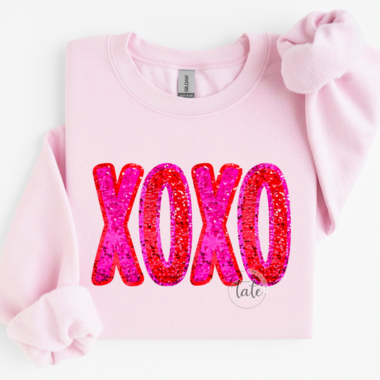 FAUX SEQUIN XOXO
