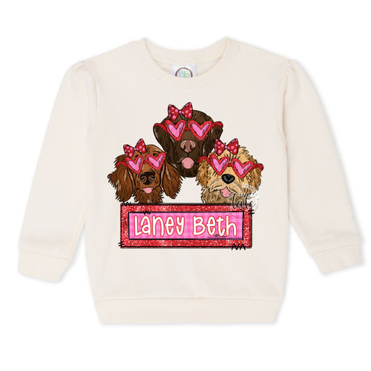 GIRL PUPPY LOVE SWEATSHIRT - MULTI PUPS