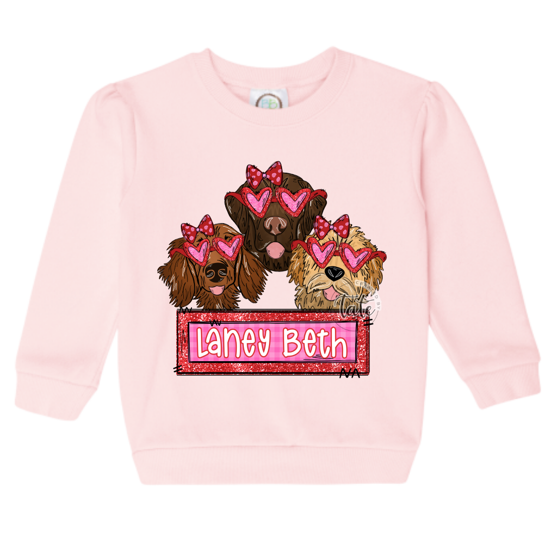 GIRL PUPPY LOVE SWEATSHIRT - MULTI PUPS