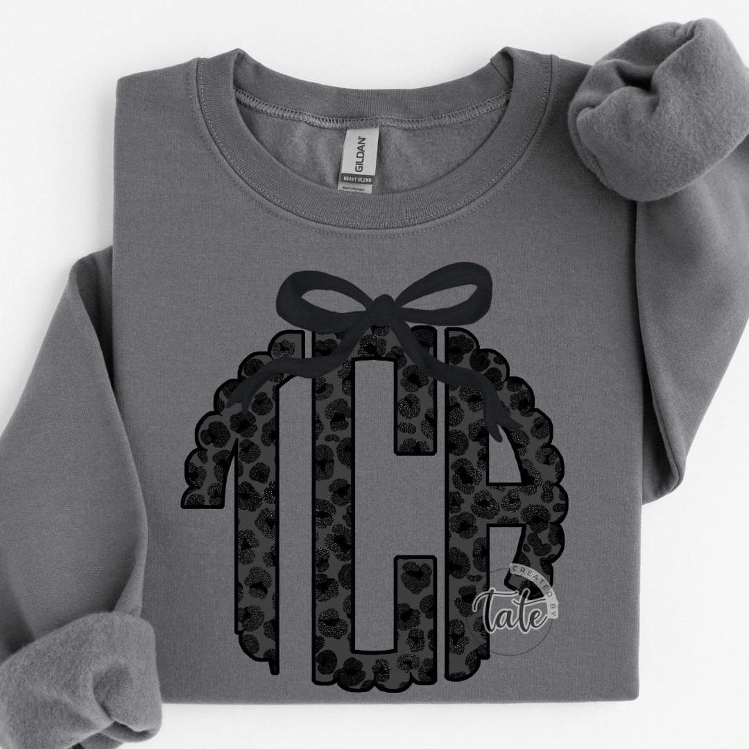 BLACK GLITTER LEOPARD