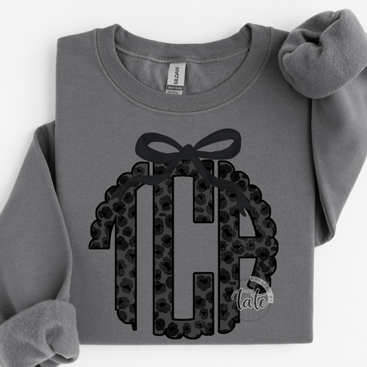 BLACK GLITTER LEOPARD