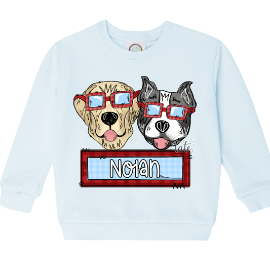 BOY PUPPY LOVE SWEATSHIRT - LAB + PIT BULL