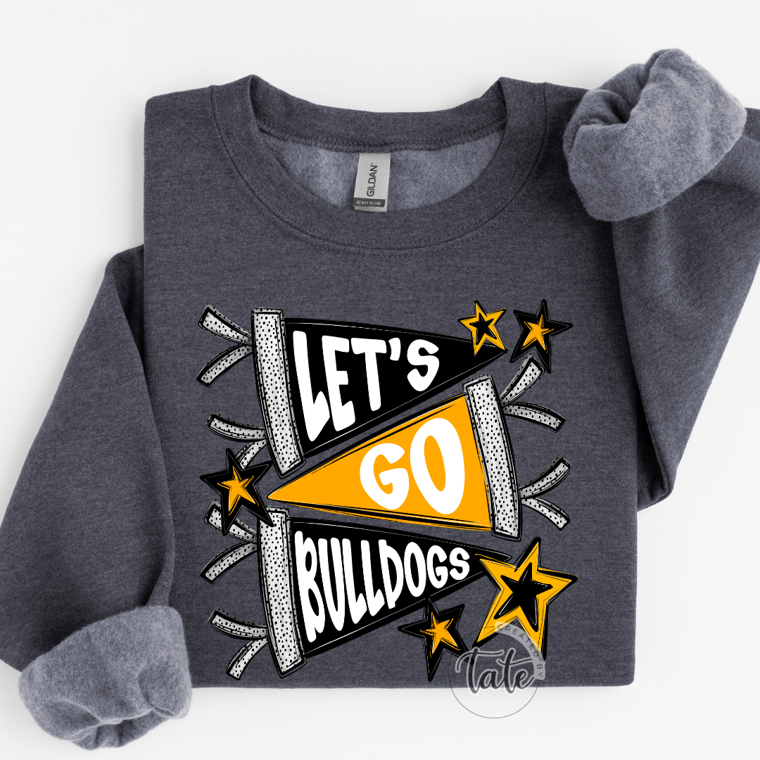 FLAGS LETS GO BULLDOGS - GOLD