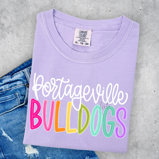 COLORFUL BRUSHSTROKE - PORTAGEVILLE BULLDOGS