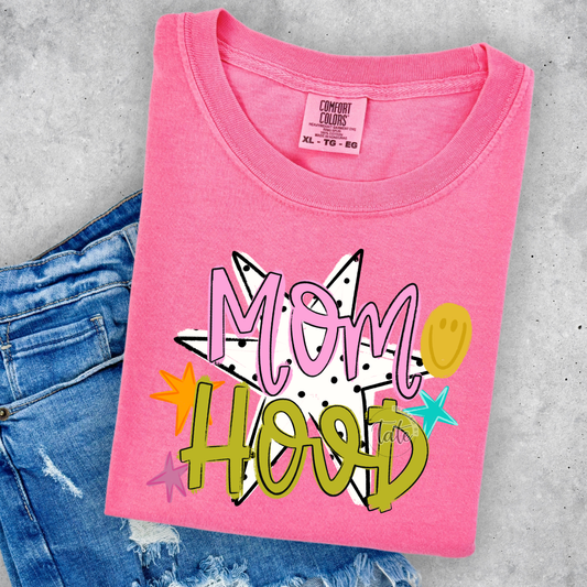 BLACK + WHITE SPOTTED MOM HOOD