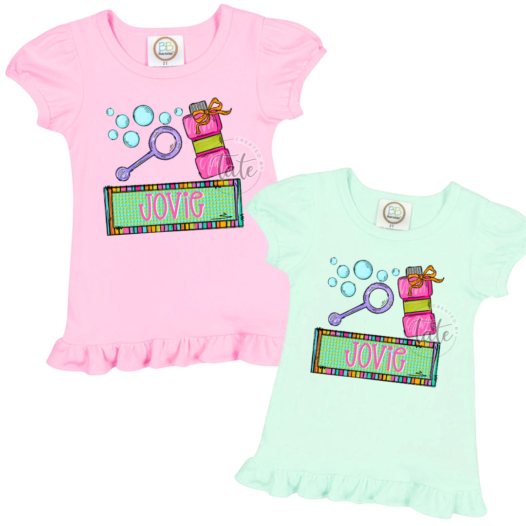 GIRL BUBBLE BABE NAME PLATE - INFANT + YOUTH