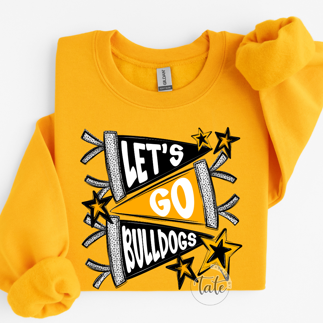 FLAGS LETS GO BULLDOGS - GOLD