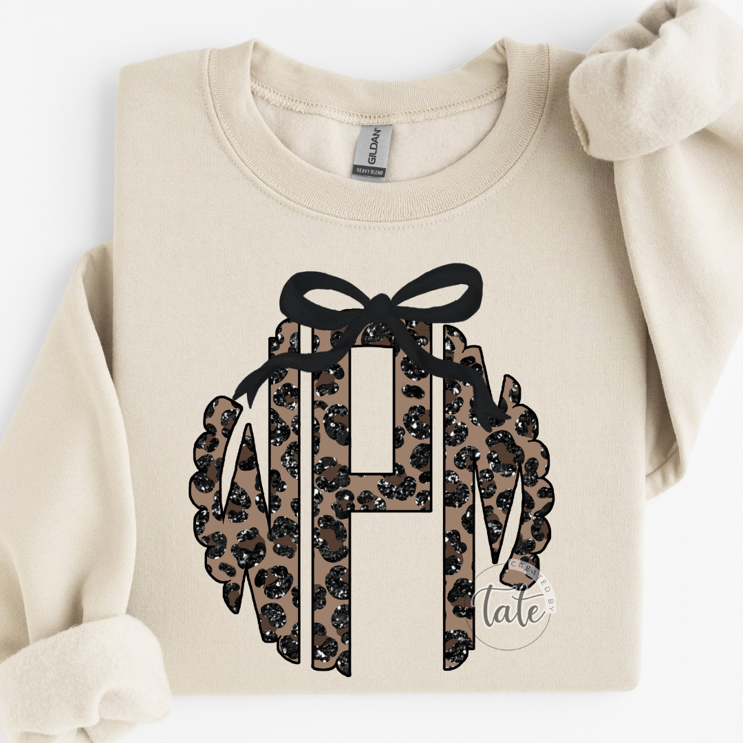GLITTER LEOPARD MONOGRAM