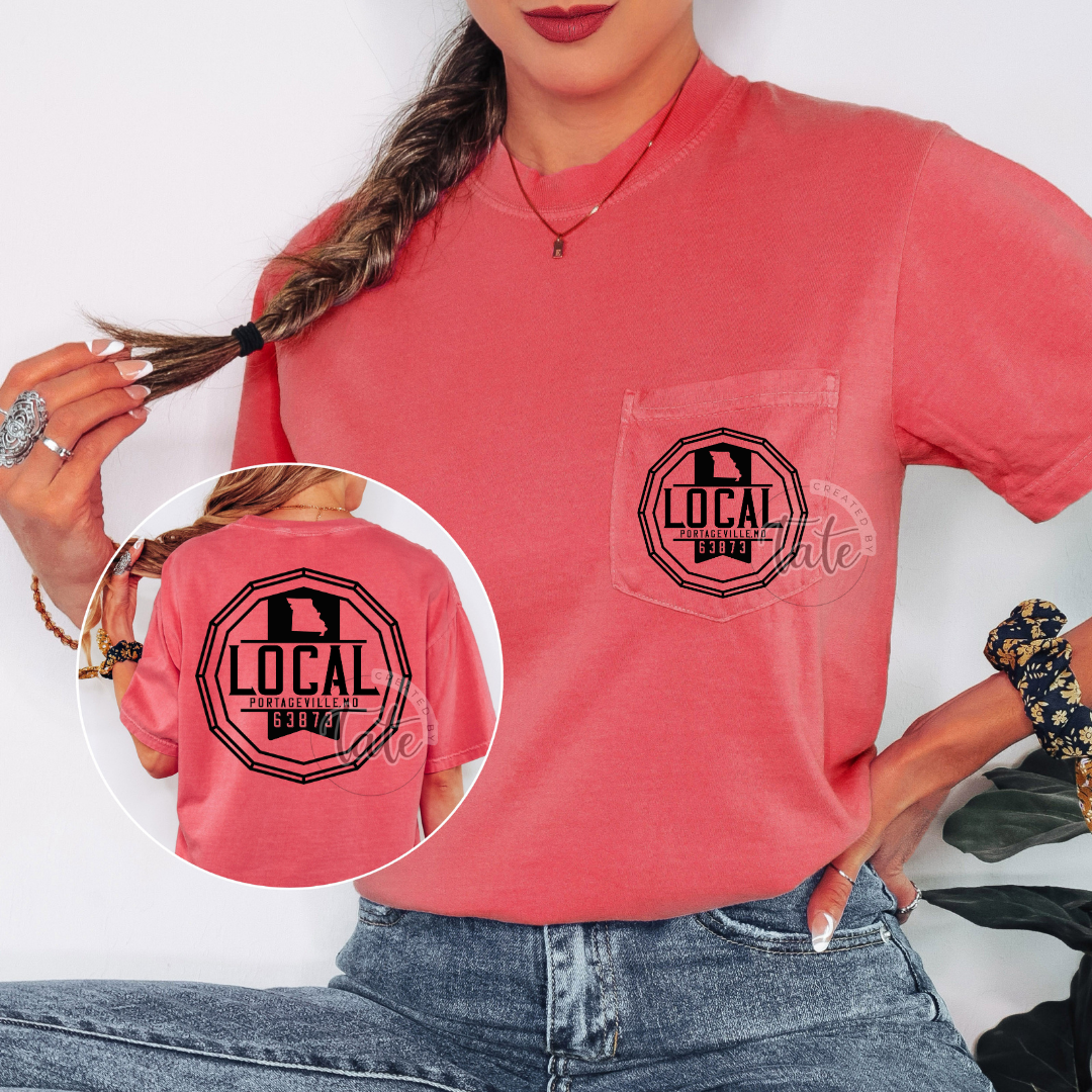 LOCAL 63873 POCKET TEE - FRONT + BACK