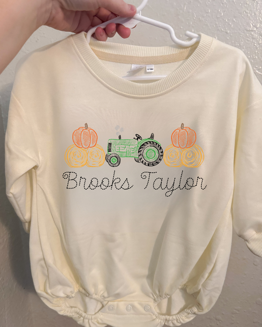 FAUX EMBROIDERY TRACTOR BUBBLE