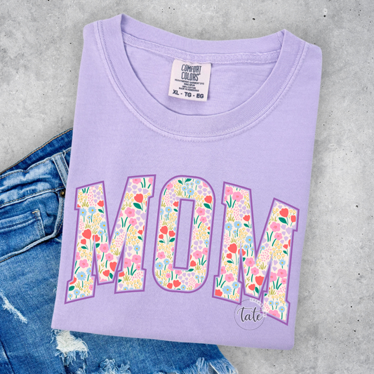 SPRING FLORAL VARSITY MOM