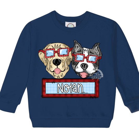 BOY PUPPY LOVE SWEATSHIRT - LAB + PIT BULL