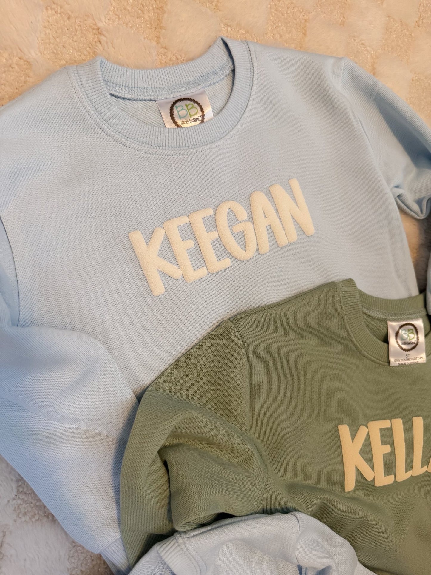 PUFF VINYL NAME SWEATSHIRT - TODDLER/YOUTH