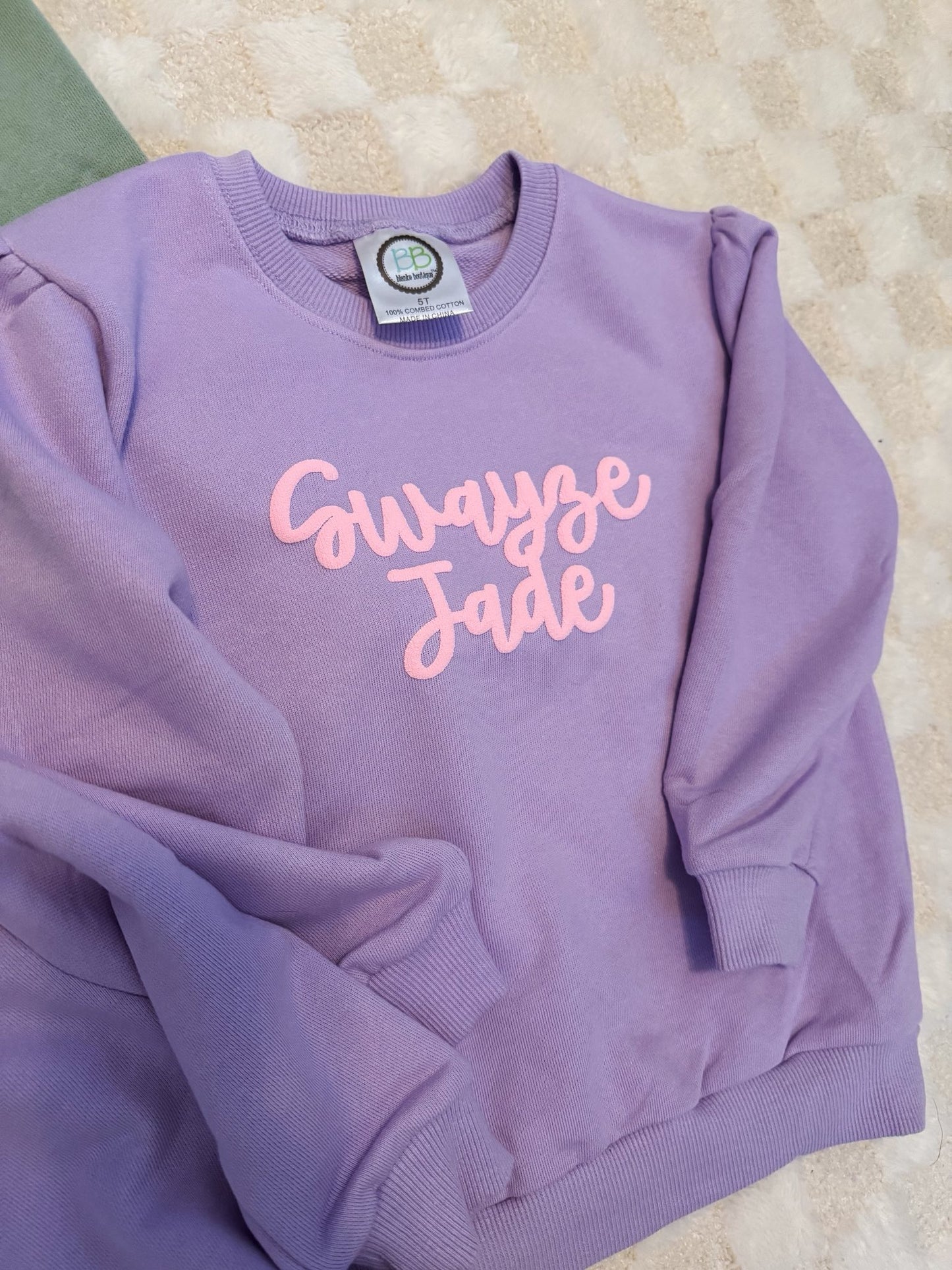 PUFF VINYL NAME SWEATSHIRT - TODDLER/YOUTH