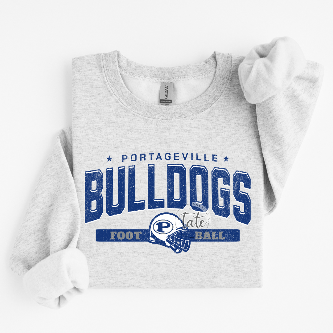 DISTRESSED PORTAGEVILLE BULLDOGS FOOTBALL