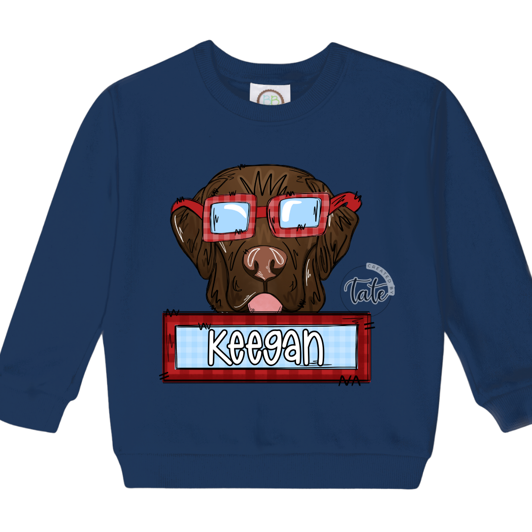 BOY PUPPY LOVE SWEATSHIRT - CHOCOLATE LAB