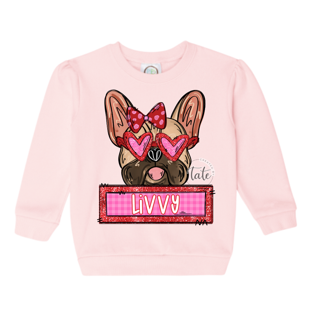 GIRL PUPPY LOVE SWEATSHIRT - FRENCHIE