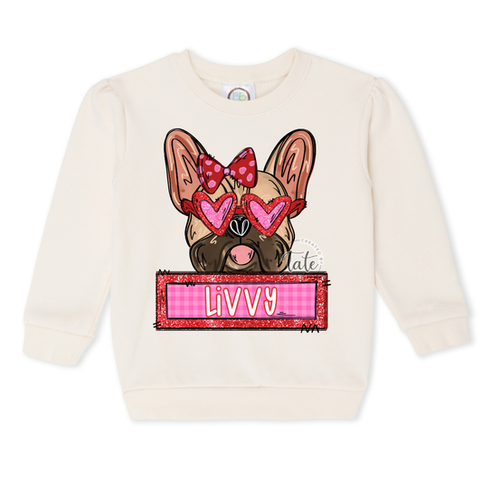 GIRL PUPPY LOVE SWEATSHIRT - FRENCHIE