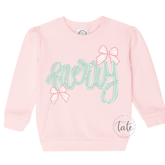 CUTESY MERRY SWEATSHIRT - TODDLER/YOUTH