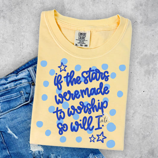 STARS WERE MADE TO WORSHIP - BLUE POLKA DOT