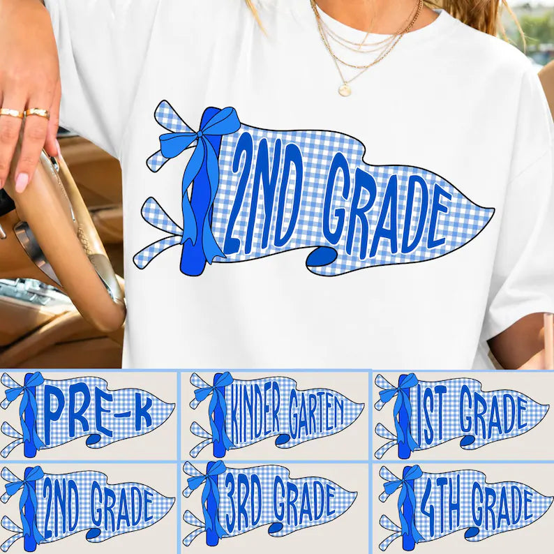 BLUE GINGHAM FLAGS, PRE-K - 4TH GRADE - YOUTH + ADULT